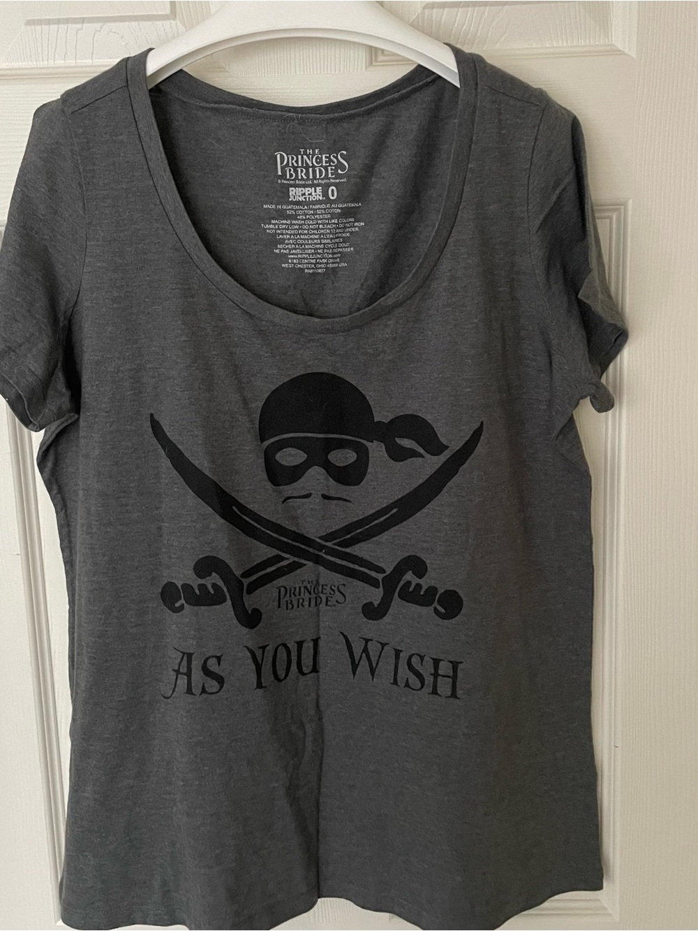 torrid Gray The Princess Bride 'As You Wish' Short Sleeve Tee